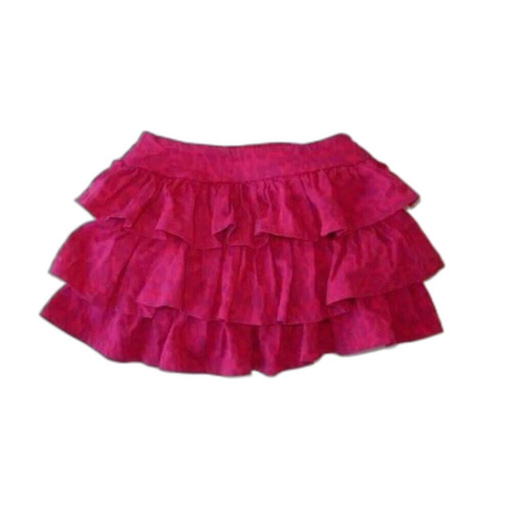 NEW Baby Gap kid Girls Skirt 3 3T magenta pink leopard print tiered ruffle skort